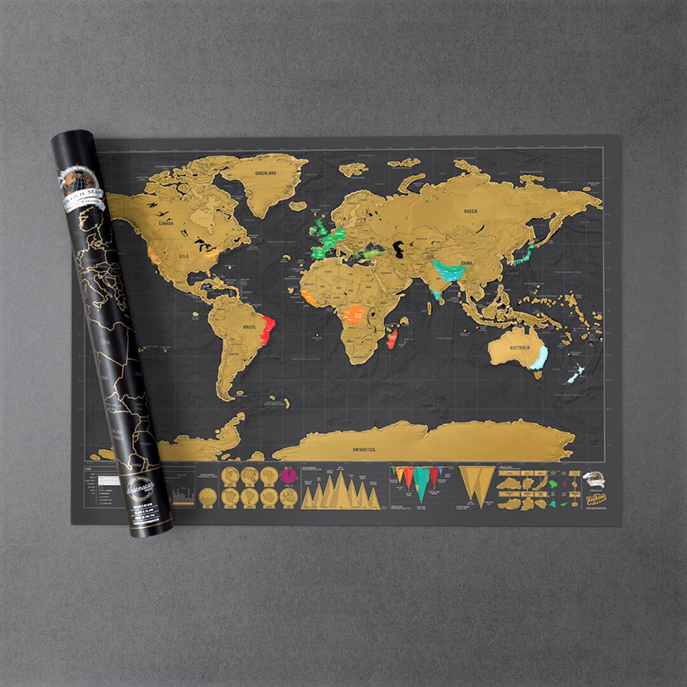Mini Scratch map WORLD (Travel edition) - Paperclip-store